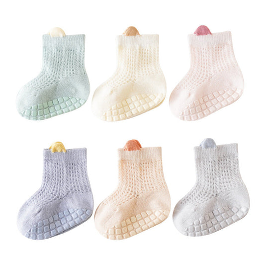 MyKids-USA® Baby Solid Color Non Slip Toddler Socks Thin Style Summer Socks