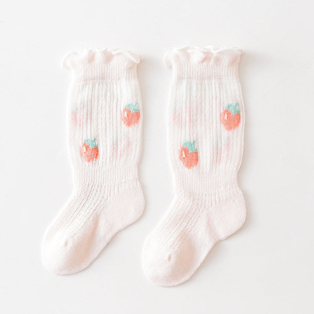 MyKids-USA® Baby Girl Floral Print Pattern Mesh Breathable High Tube Socks