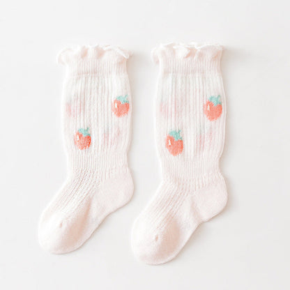 MyKids-USA® Baby Girl Floral Print Pattern Mesh Breathable High Tube Socks