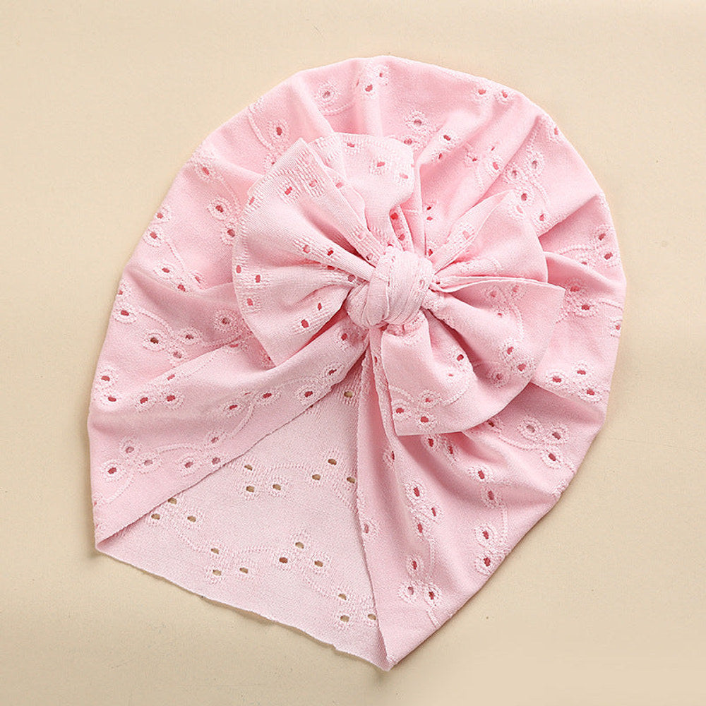 MyKids-USA® Baby Solid Color Lace Hole Breathable Soft Cotton Caps