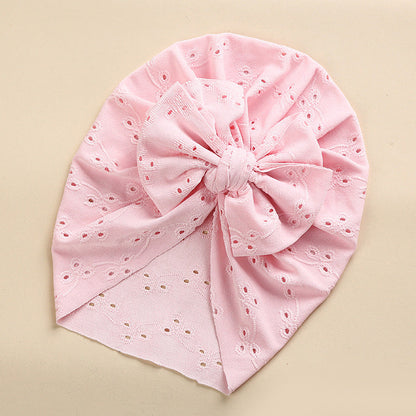 MyKids-USA® Baby Solid Color Lace Hole Breathable Soft Cotton Caps