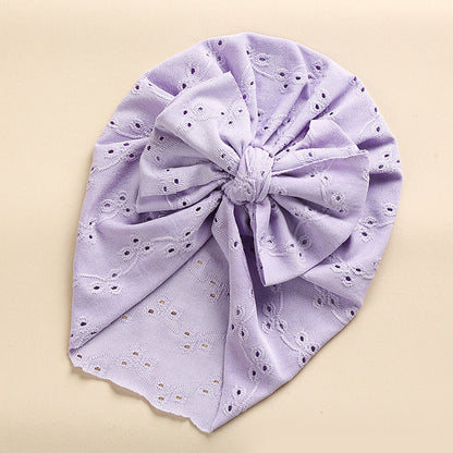 MyKids-USA® Baby Solid Color Lace Hole Breathable Soft Cotton Caps