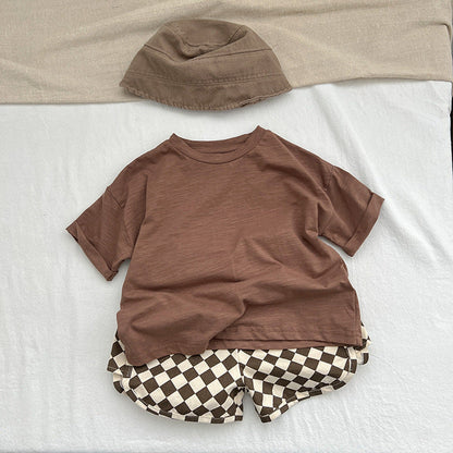 MyKids-USA® Checkerboard Print Pattern Comfy Shorts