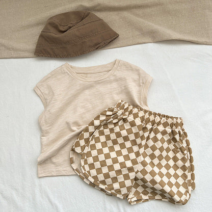 MyKids-USA® Checkerboard Print Pattern Comfy Shorts