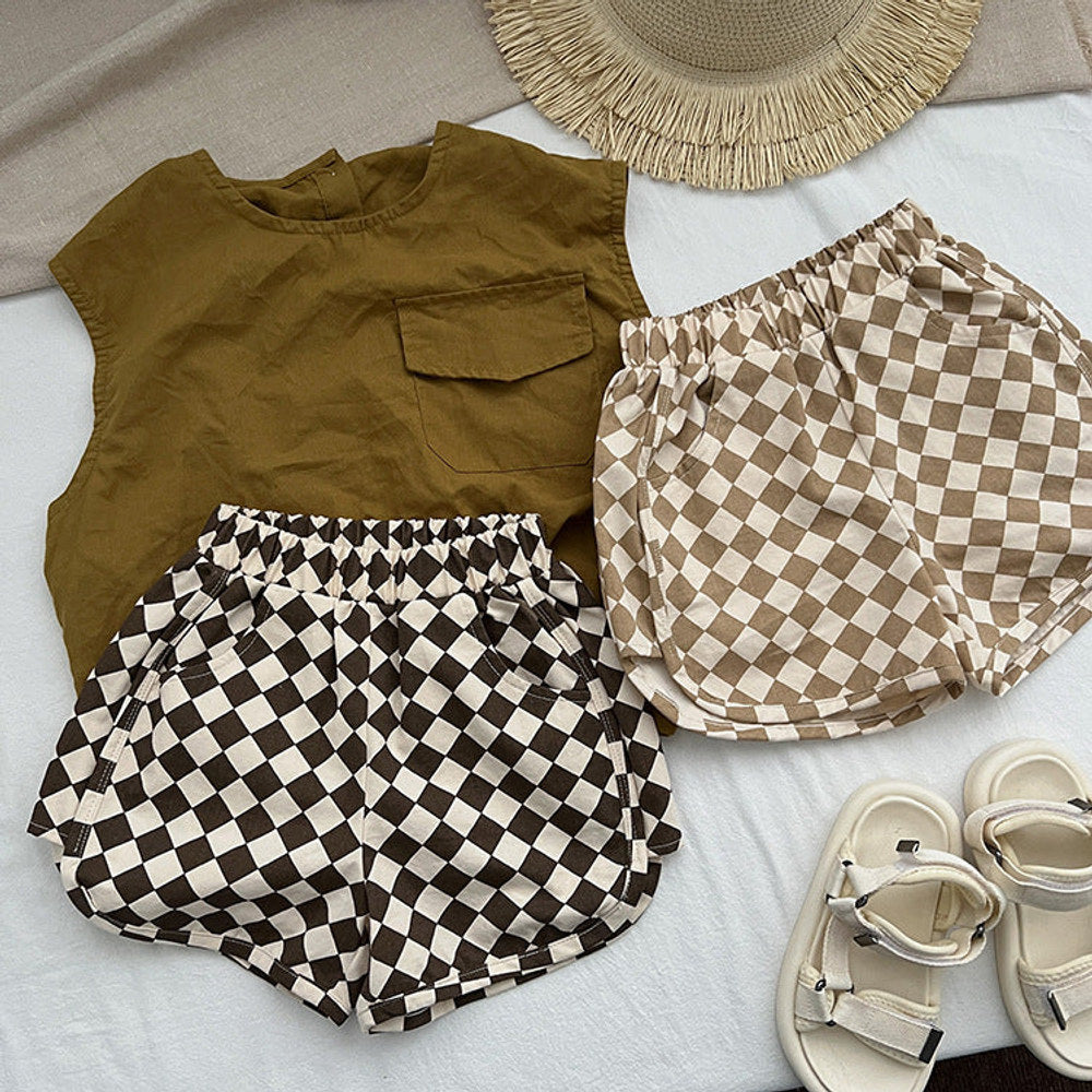 MyKids-USA® Checkerboard Print Pattern Comfy Shorts