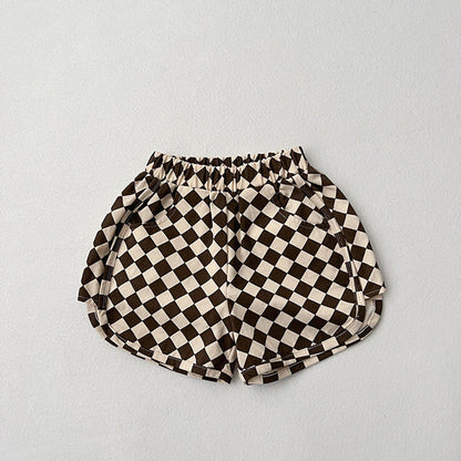 MyKids-USA® Checkerboard Print Pattern Comfy Shorts