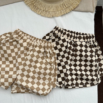 MyKids-USA® Checkerboard Print Pattern Comfy Shorts