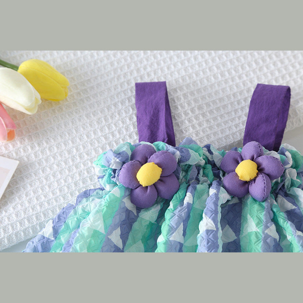 MyKids-USA® Baby Girl Style Flower Patched Design Sling bodysuit