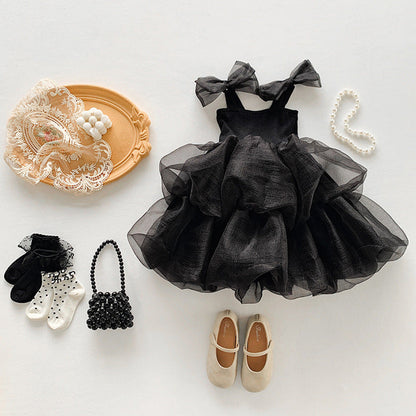 MyKids-USA® Baby Girl Black Herbon Style Elegant Princess Tutu Dress