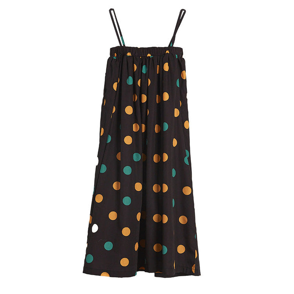 MyKids-USA® Girls Colorful Polka Dot Pattern Sling Quality Long Dress