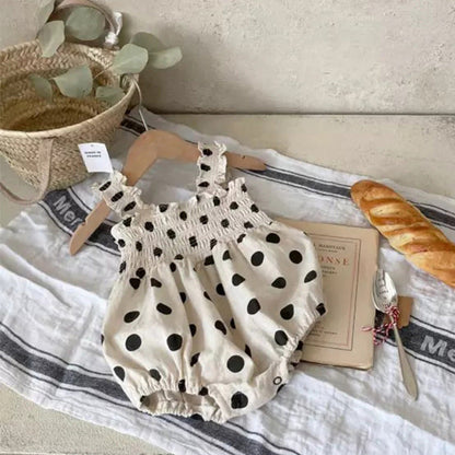 MyKids-USA® Baby Girl Dot Pattern Sling bodysuit & Dress In Summer