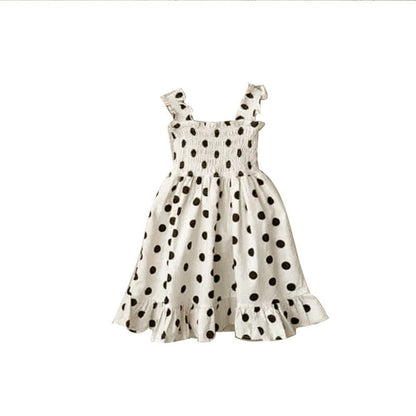 MyKids-USA® Baby Girl Dot Pattern Sling bodysuit & Dress In Summer