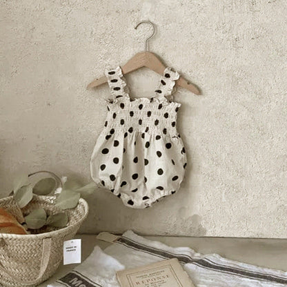 MyKids-USA® Baby Girl Dot Pattern Sling bodysuit & Dress In Summer
