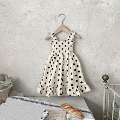 MyKids-USA® Baby Girl Dot Pattern Sling bodysuit & Dress In Summer