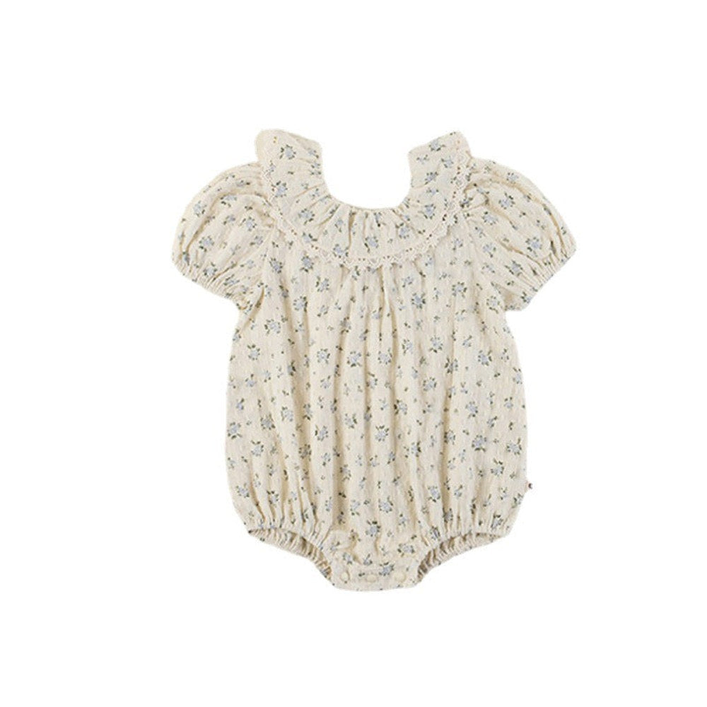 MyKids-USA® Baby Girl Flower Pattern Flying Sleeves bodysuit & Clothing Sets With Headband
