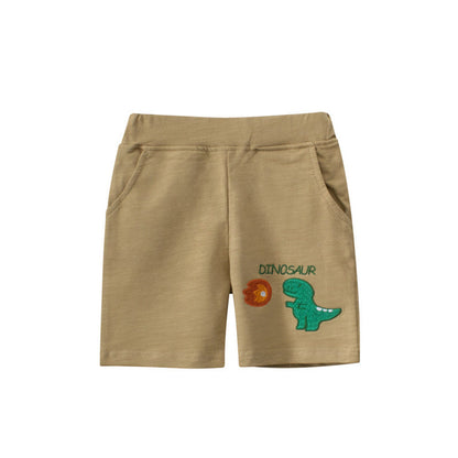 MyKids-USA® Dinosaur Pattern Solid Color Shorts