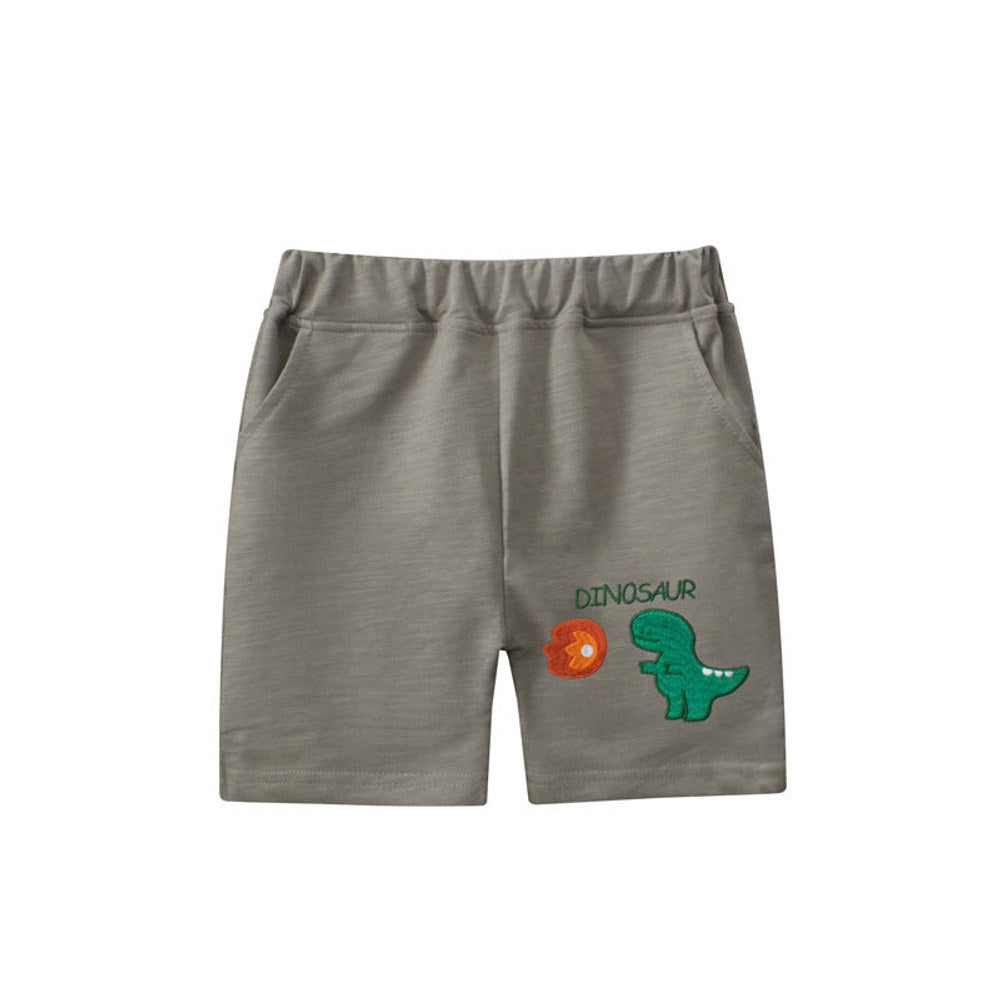 MyKids-USA® Dinosaur Pattern Solid Color Shorts