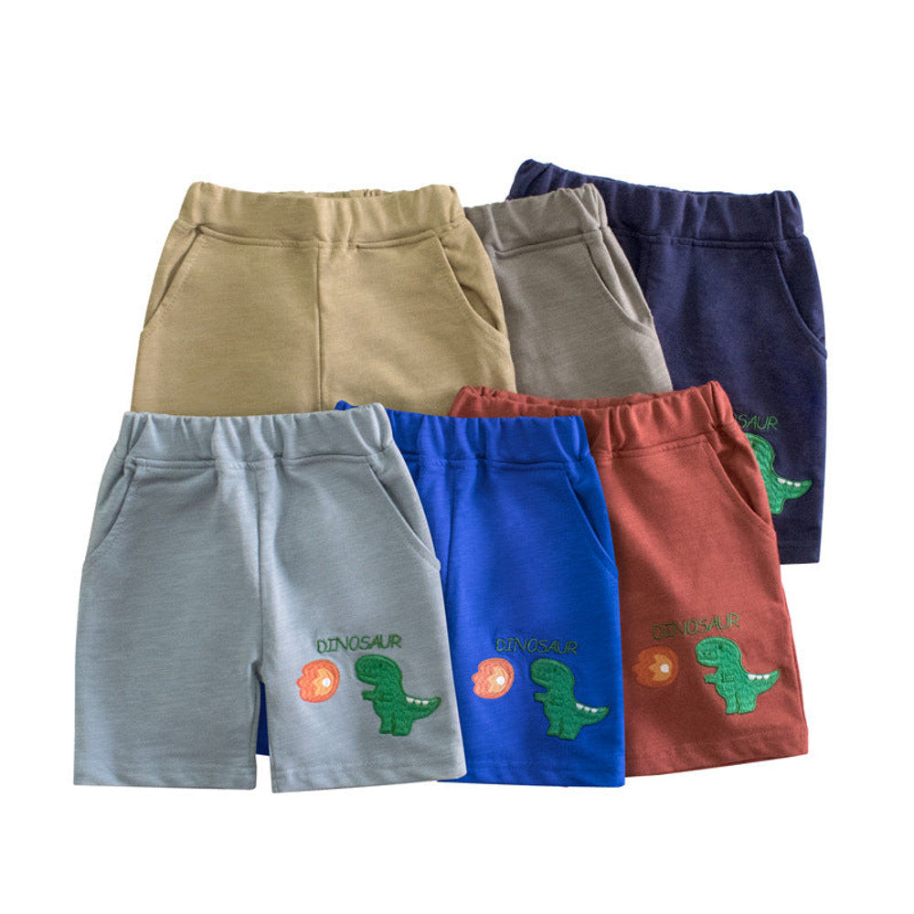 MyKids-USA® Dinosaur Pattern Solid Color Shorts