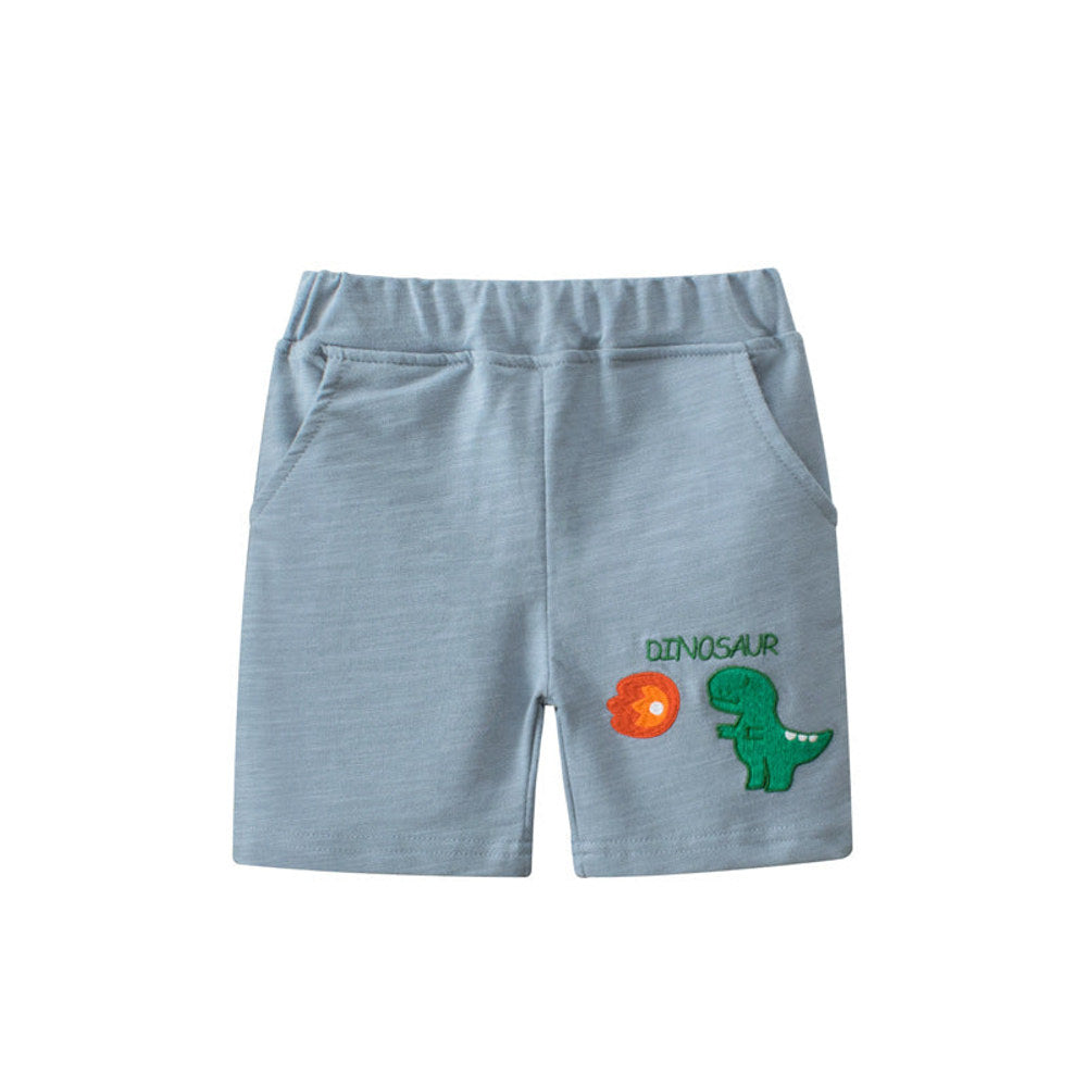 MyKids-USA® Dinosaur Pattern Solid Color Shorts