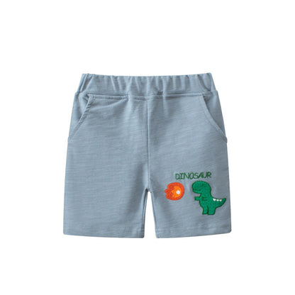 MyKids-USA® Dinosaur Pattern Solid Color Shorts
