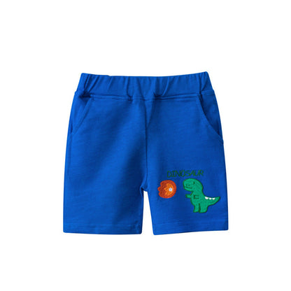 MyKids-USA® Dinosaur Pattern Solid Color Shorts