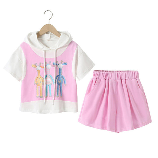MyKids-USA® Cute Print Pattern Casual T-Shirt Clothing Sets