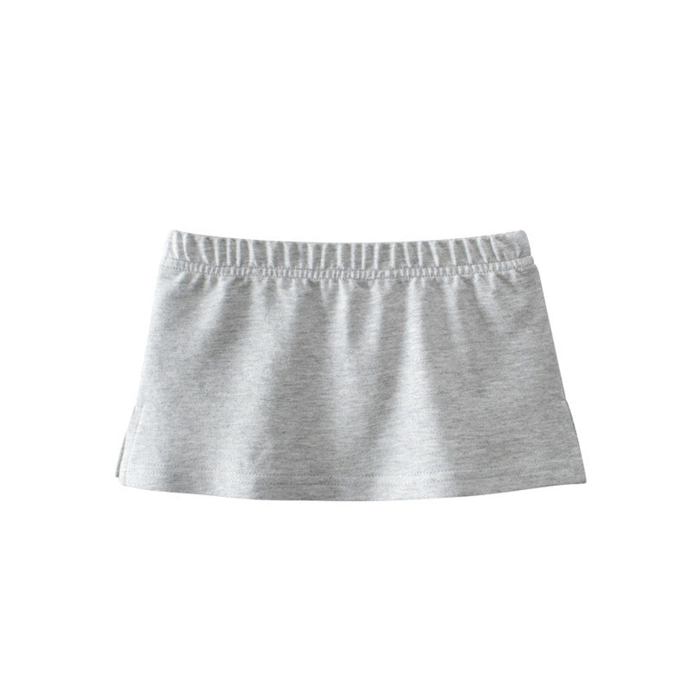 MyKids-USA® Baby Girl Basic Solid Color Sport Style Bottom Half Skirt With Inner Hem