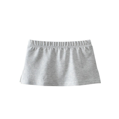 MyKids-USA® Baby Girl Basic Solid Color Sport Style Bottom Half Skirt With Inner Hem