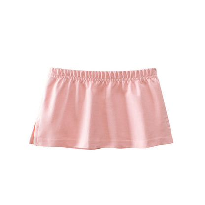 MyKids-USA® Baby Girl Basic Solid Color Sport Style Bottom Half Skirt With Inner Hem