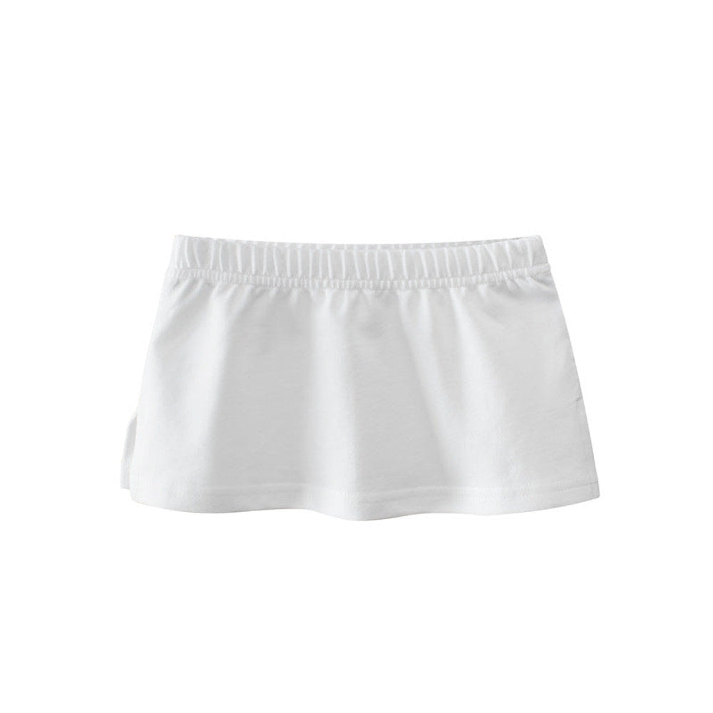 MyKids-USA® Baby Girl Basic Solid Color Sport Style Bottom Half Skirt With Inner Hem