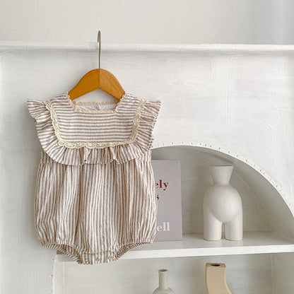 MyKids-USA® Baby Striped Pattern Sleeveless Princess Dress & bodysuit