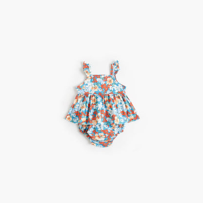 MyKids-USA® Baby Girl Flower Pattern Sling Loose Tops With Shorts Sets