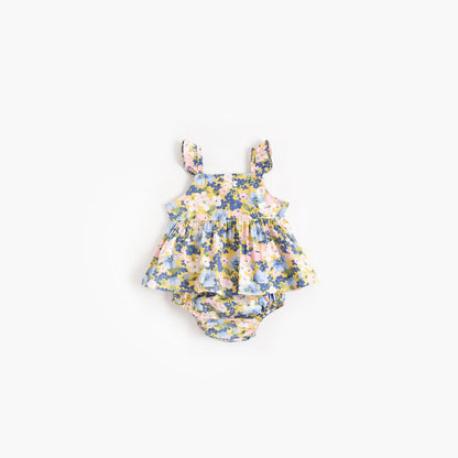 MyKids-USA® Baby Girl Flower Pattern Sling Loose Tops With Shorts Sets