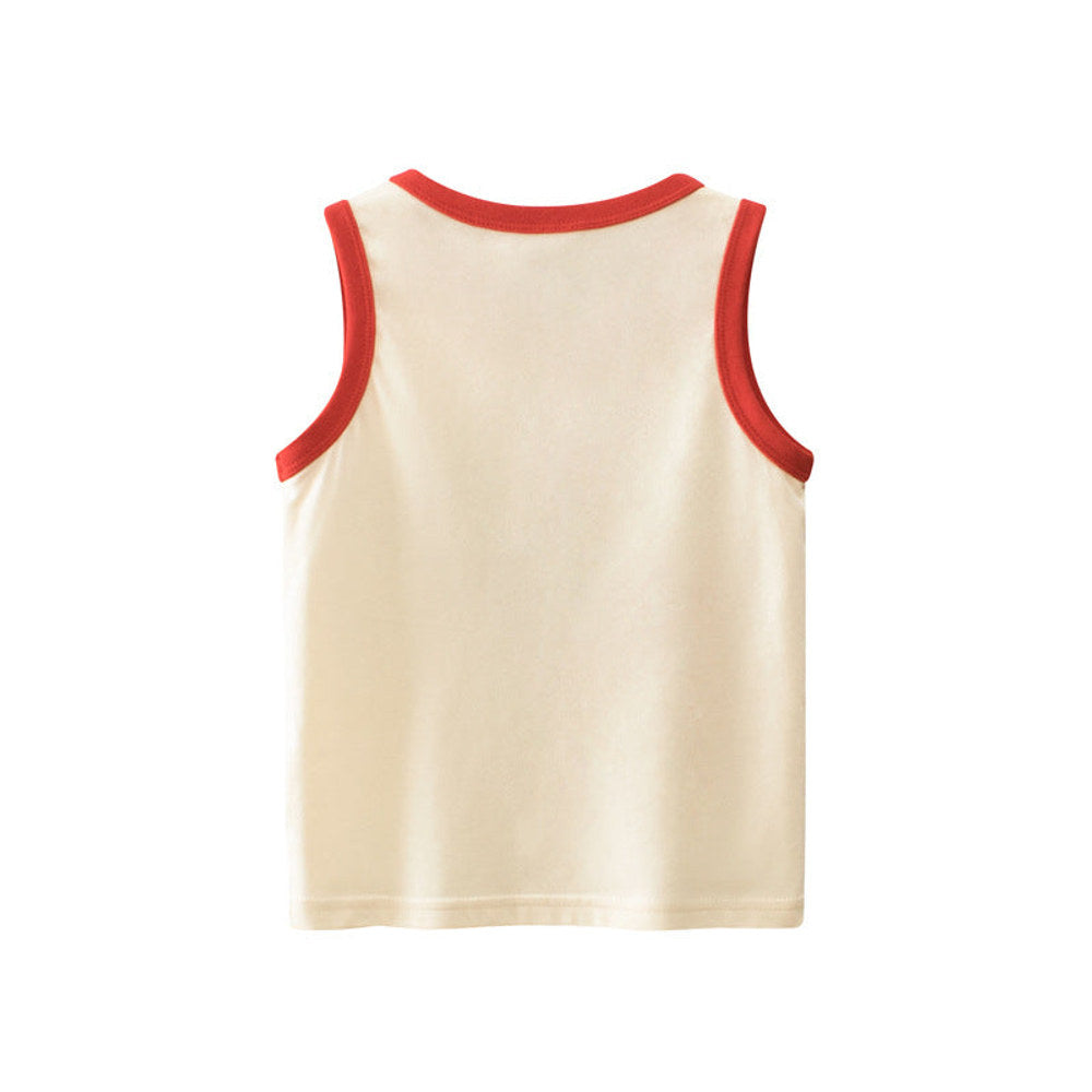 MyKids-USA® Baby Cartoon Print Pattern Sleeveless Crewneck Tops