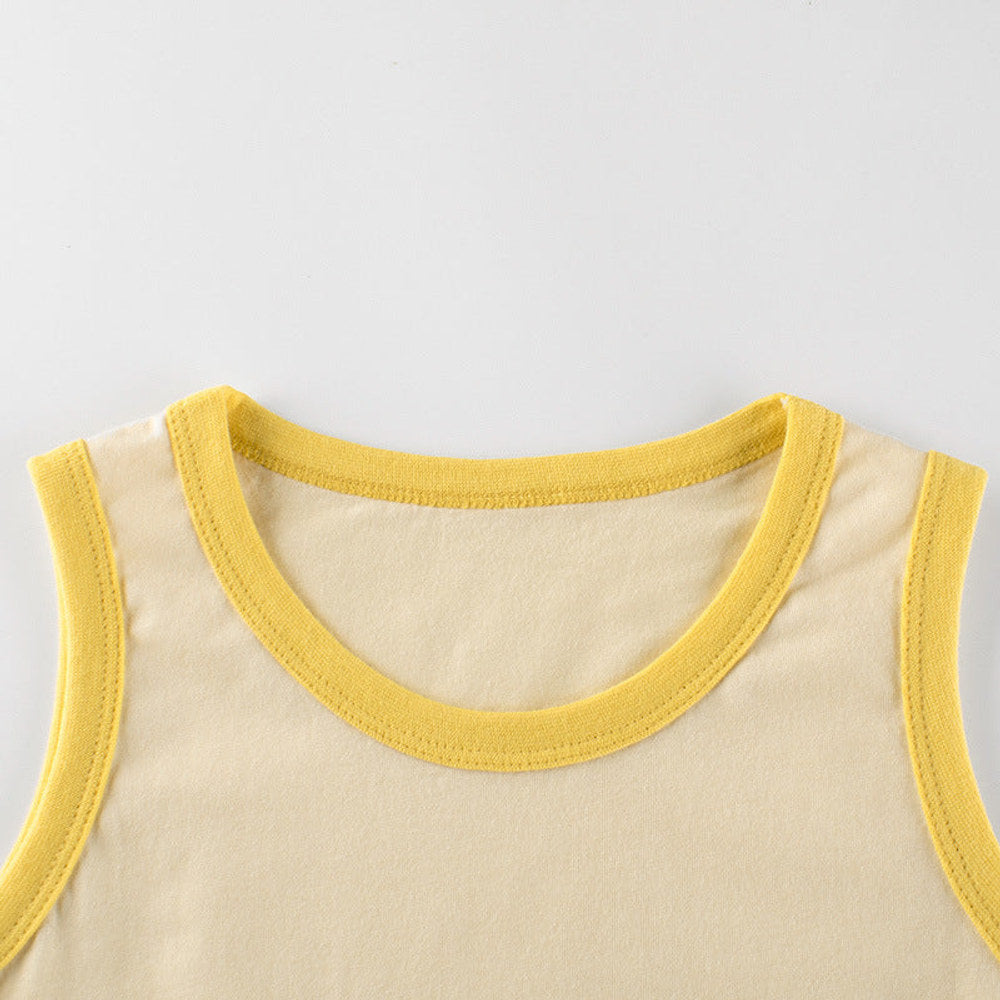 MyKids-USA® Baby Cartoon Print Pattern Sleeveless Crewneck Tops