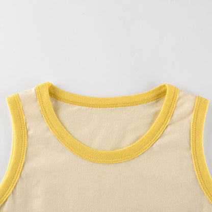 MyKids-USA® Baby Cartoon Print Pattern Sleeveless Crewneck Tops