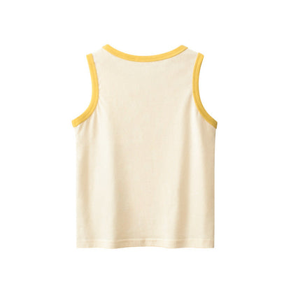 MyKids-USA® Baby Cartoon Print Pattern Sleeveless Crewneck Tops