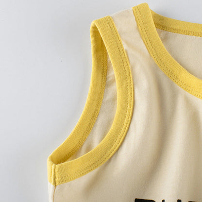 MyKids-USA® Baby Cartoon Print Pattern Sleeveless Crewneck Tops