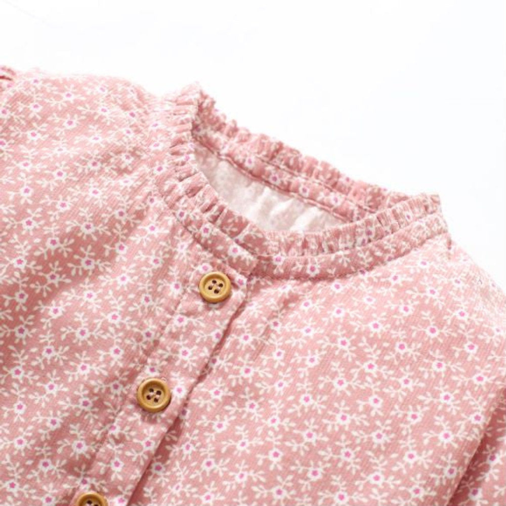 MyKids-USA® Baby Girl Ditsy Flower Pattern Long Sleeves Sweet Style Dress