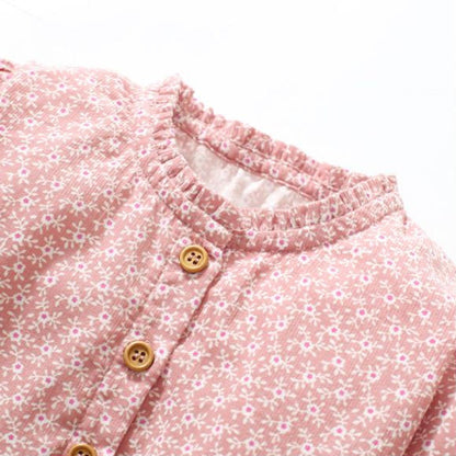 MyKids-USA® Baby Girl Ditsy Flower Pattern Long Sleeves Sweet Style Dress