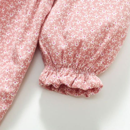 MyKids-USA® Baby Girl Ditsy Flower Pattern Long Sleeves Sweet Style Dress