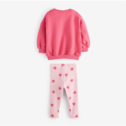 MyKids-USA® Baby Heart Print Pattern Print Hoodie Sets