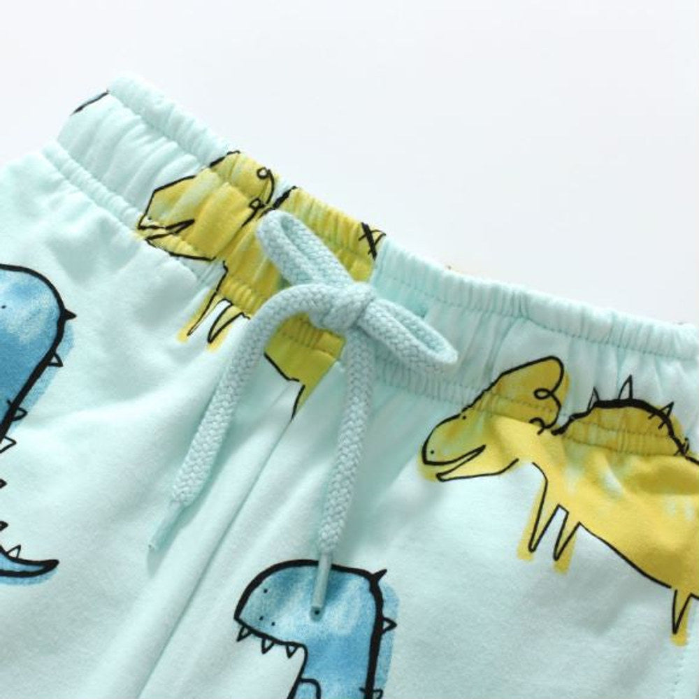 MyKids-USA® Baby Boy All Over Dinosaur Pattern Hoodie And Shorts Sets