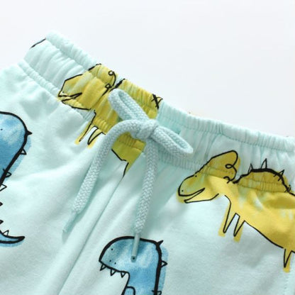 MyKids-USA® Baby Boy All Over Dinosaur Pattern Hoodie And Shorts Sets