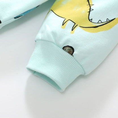 MyKids-USA® Baby Boy All Over Dinosaur Pattern Hoodie And Shorts Sets