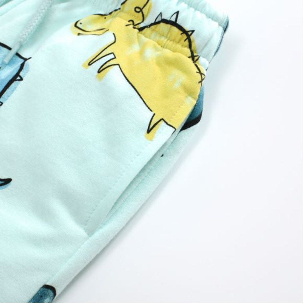 MyKids-USA® Baby Boy All Over Dinosaur Pattern Hoodie And Shorts Sets
