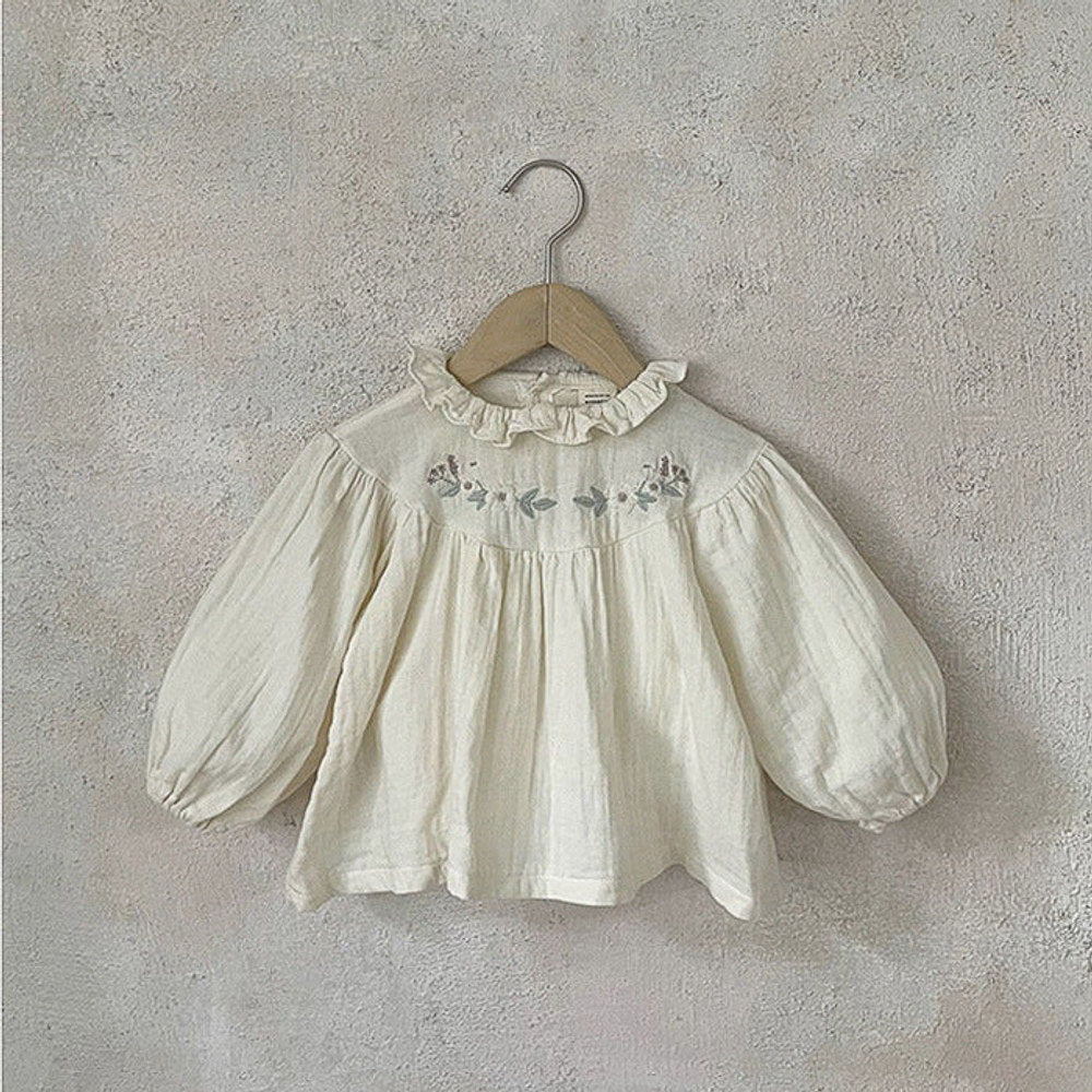 MyKids-USA® Baby Girl Floral Pattern Ruffle Neck Blouses