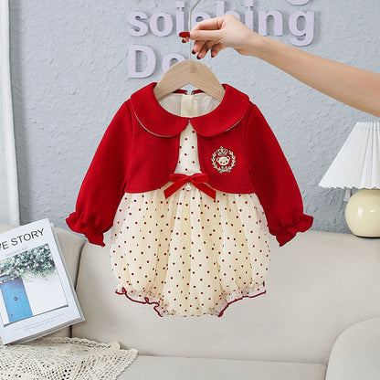 MyKids-USA® Baby Sweet Style Polka Dot Pattern Dress & bodysuit