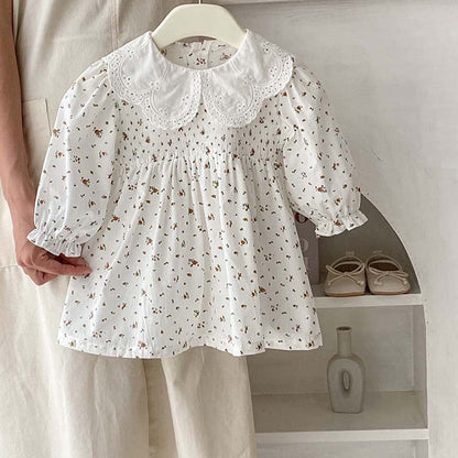 MyKids-USA® Baby Girl Floral Pattern Doll Neck bodysuit & Dress
