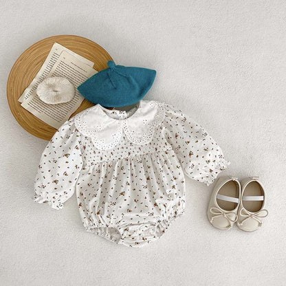 MyKids-USA® Baby Girl Floral Pattern Doll Neck bodysuit & Dress